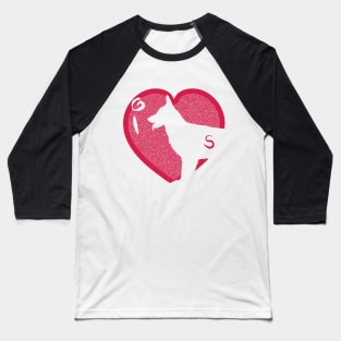 Distressed Minimalistic Red Heart I Love German Shepherds Baseball T-Shirt